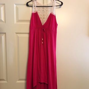 Magenta Hi-Low Maxi Dress